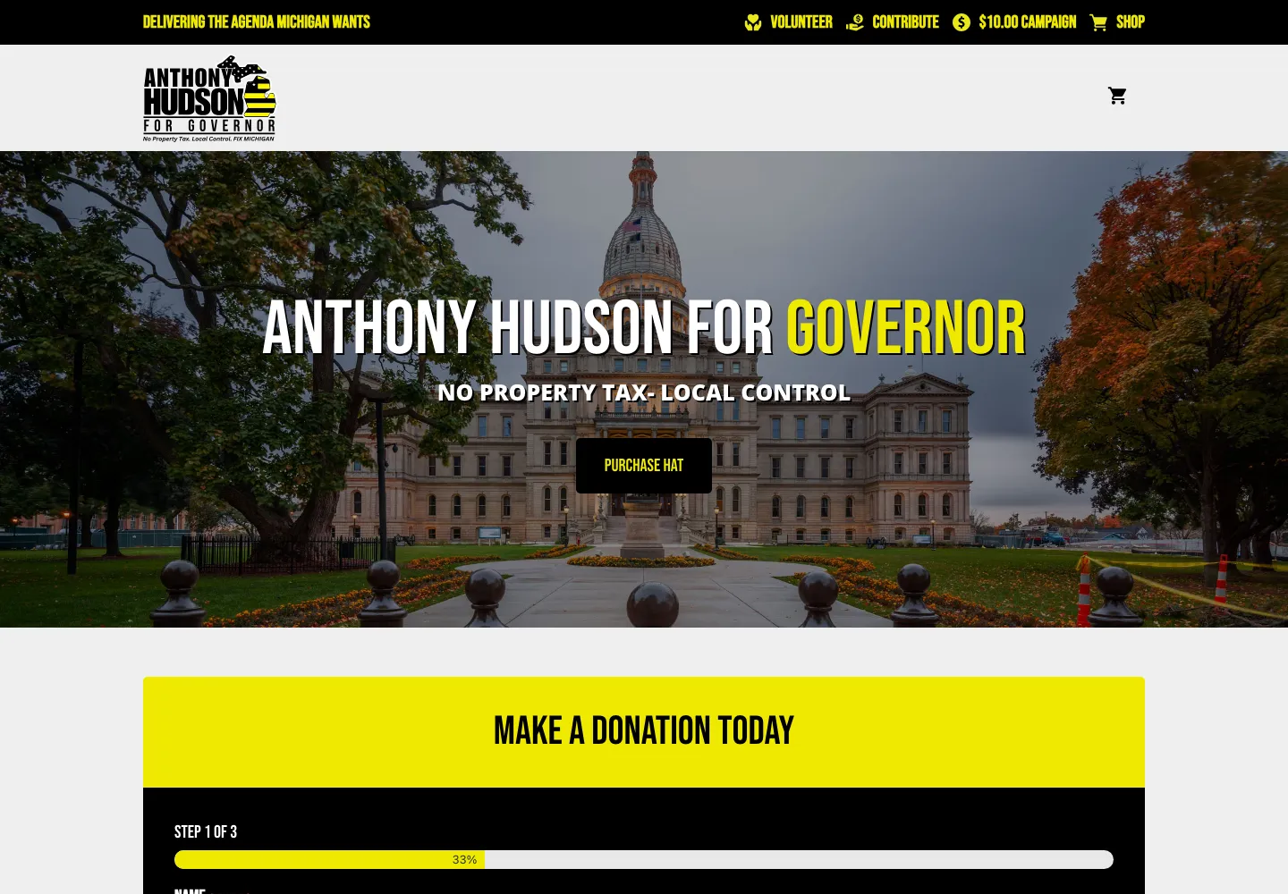 Screenshot of the Anthony Hudson website