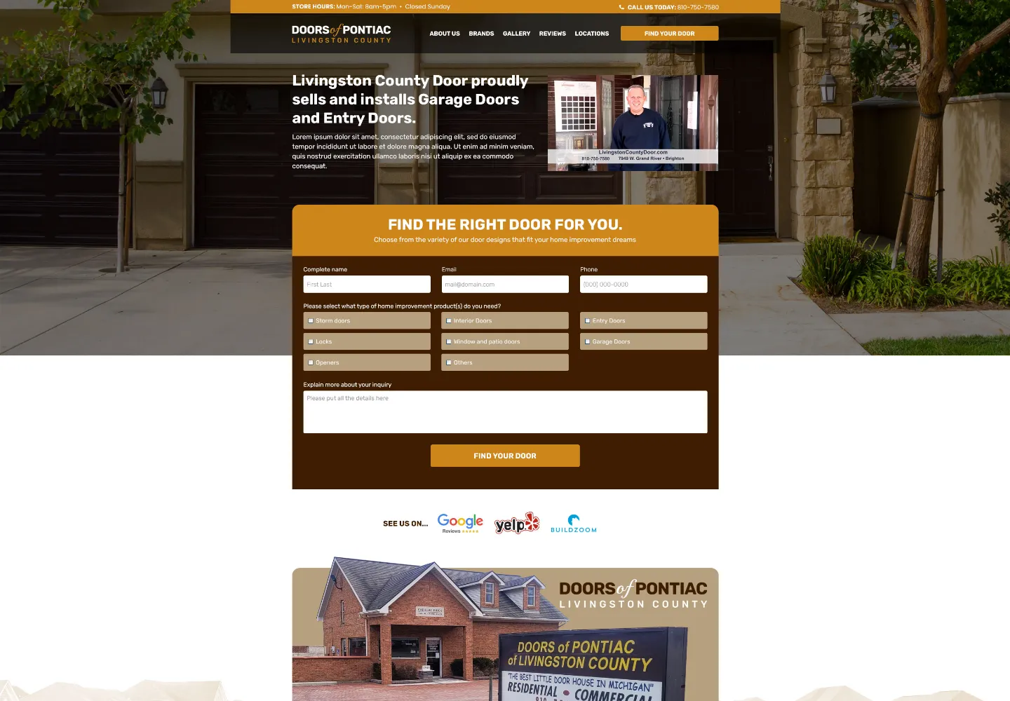 Screenshot of the Doors of Pontiac Livingston County website