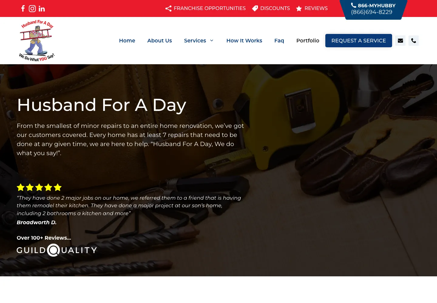 Screenshot of the Husband For A Day website