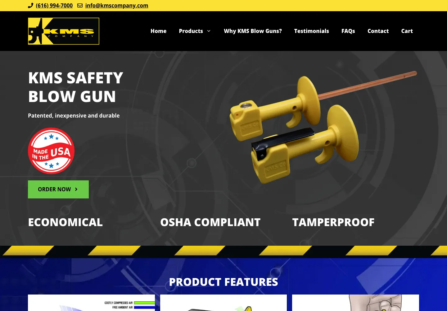 Screenshot of the KMS Company website