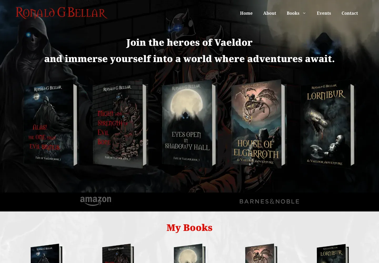 Screenshot of the Ronald G. Bellar website